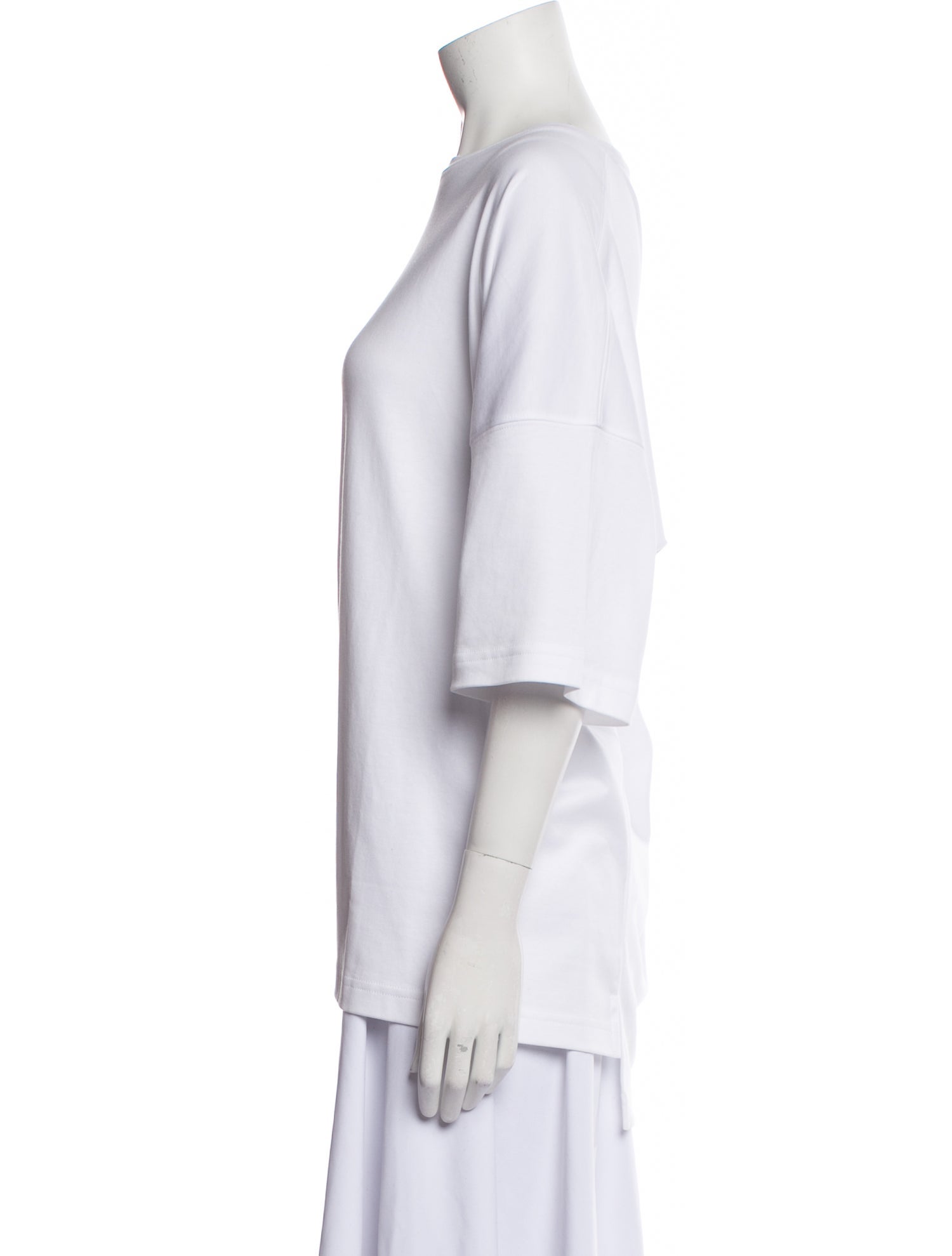 Eskandar Linen Bateau Neckline T-Shirt