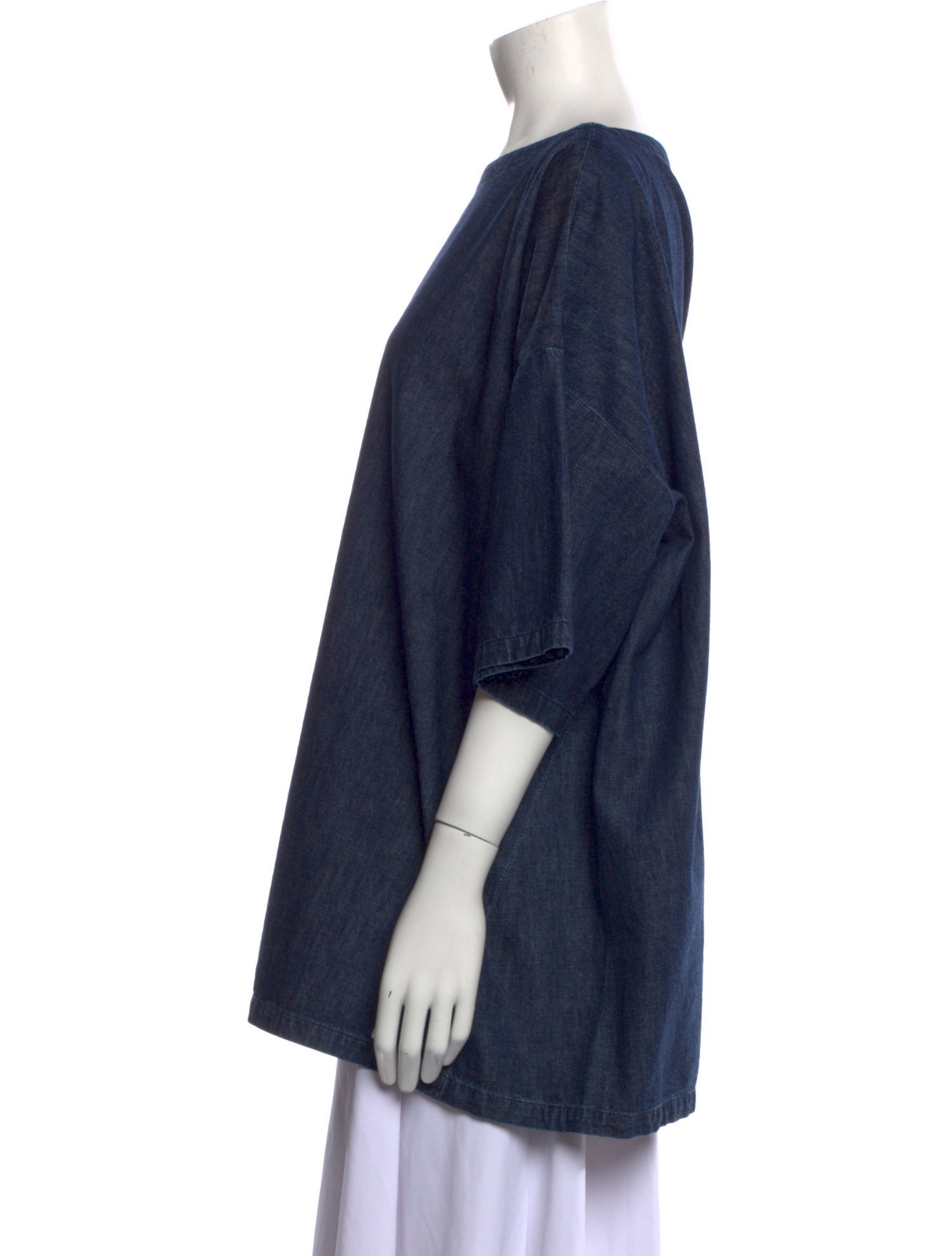 Eskandar Bateau Neckline Short Sleeve Tunic