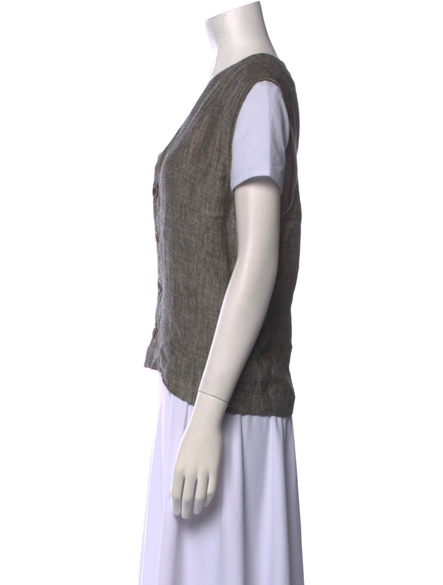 Eskandar Vintage Linen Button-Up Top