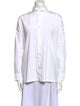 Eskandar Linen Mock Neck Button-Up Top