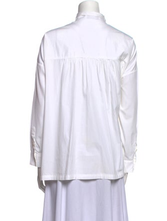 Eskandar Linen Mock Neck Button-Up Top