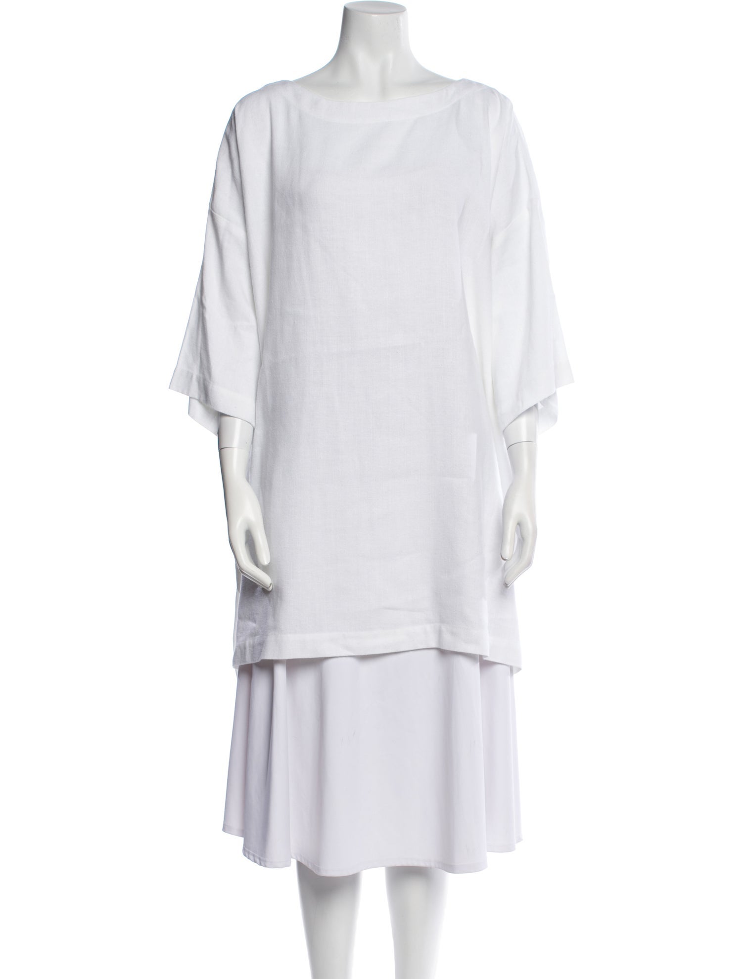 Eskandar Linen Bateau Neckline Tunic