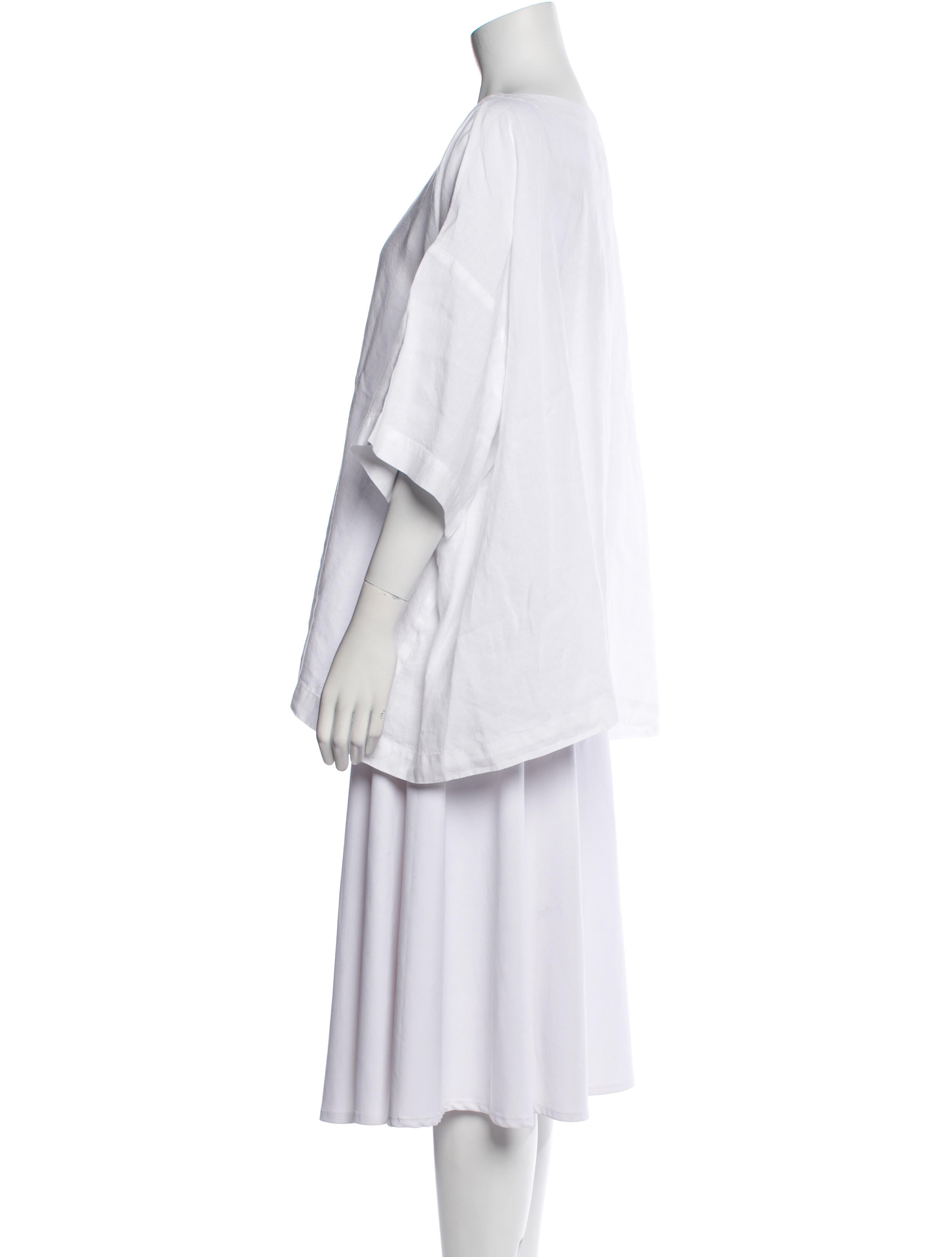 Eskandar Linen Bateau Neckline Tunic