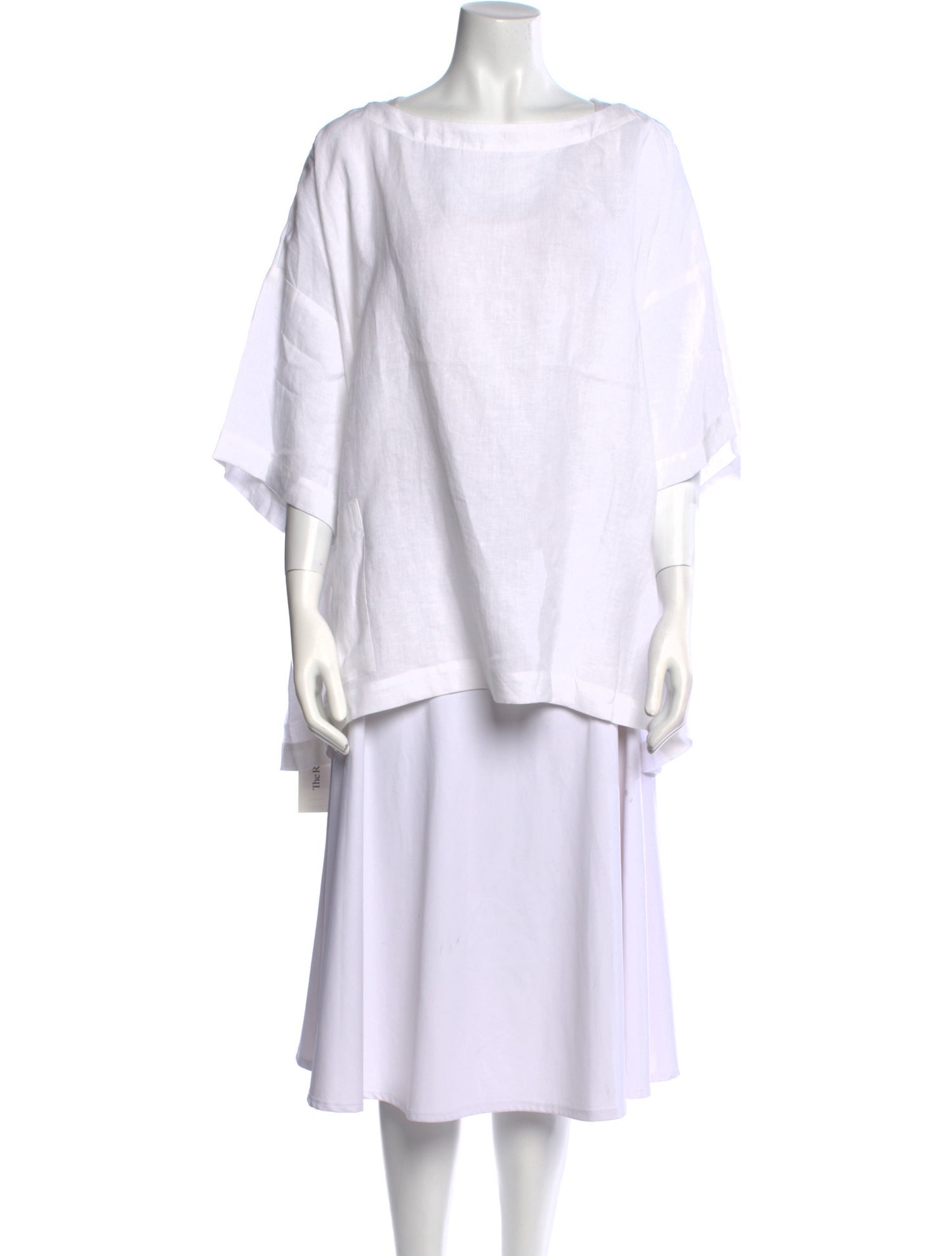Eskandar Linen Bateau Neckline Tunic
