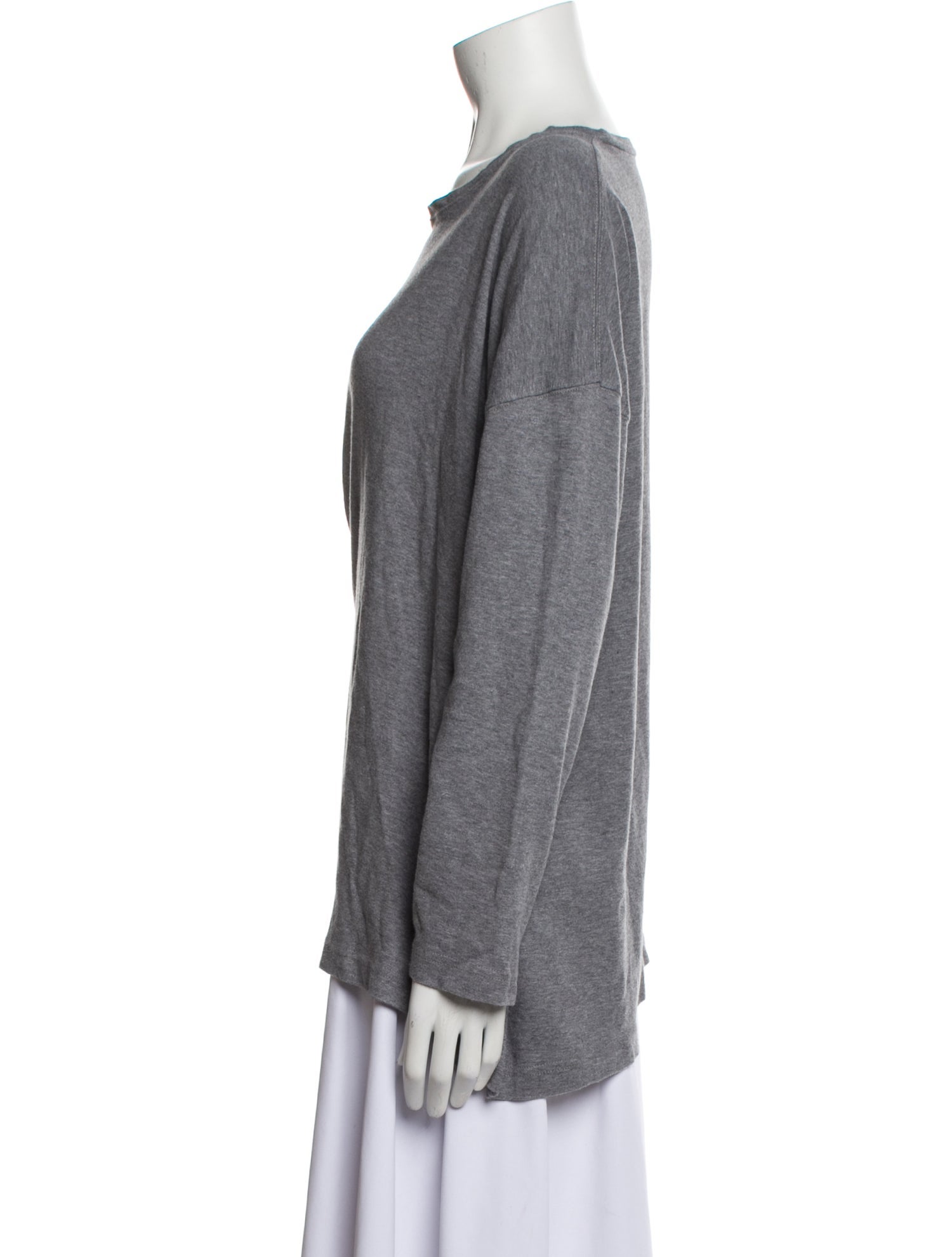 Eskandar Bateau Neckline Long Sleeve T-Shirt