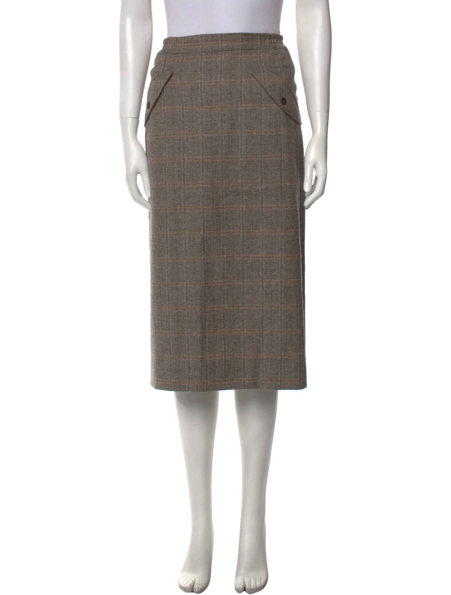 Eskandar Wool Knee-Length Skirt