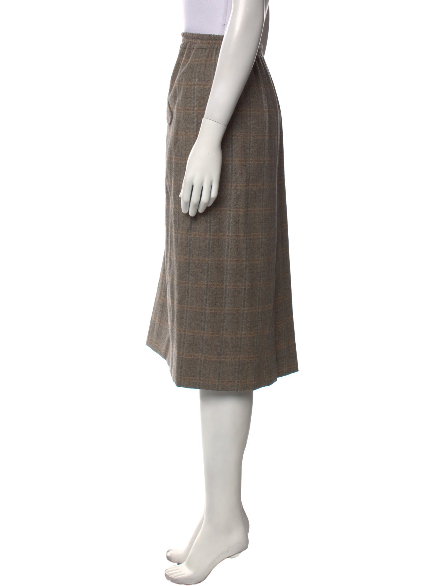 Eskandar Wool Knee-Length Skirt