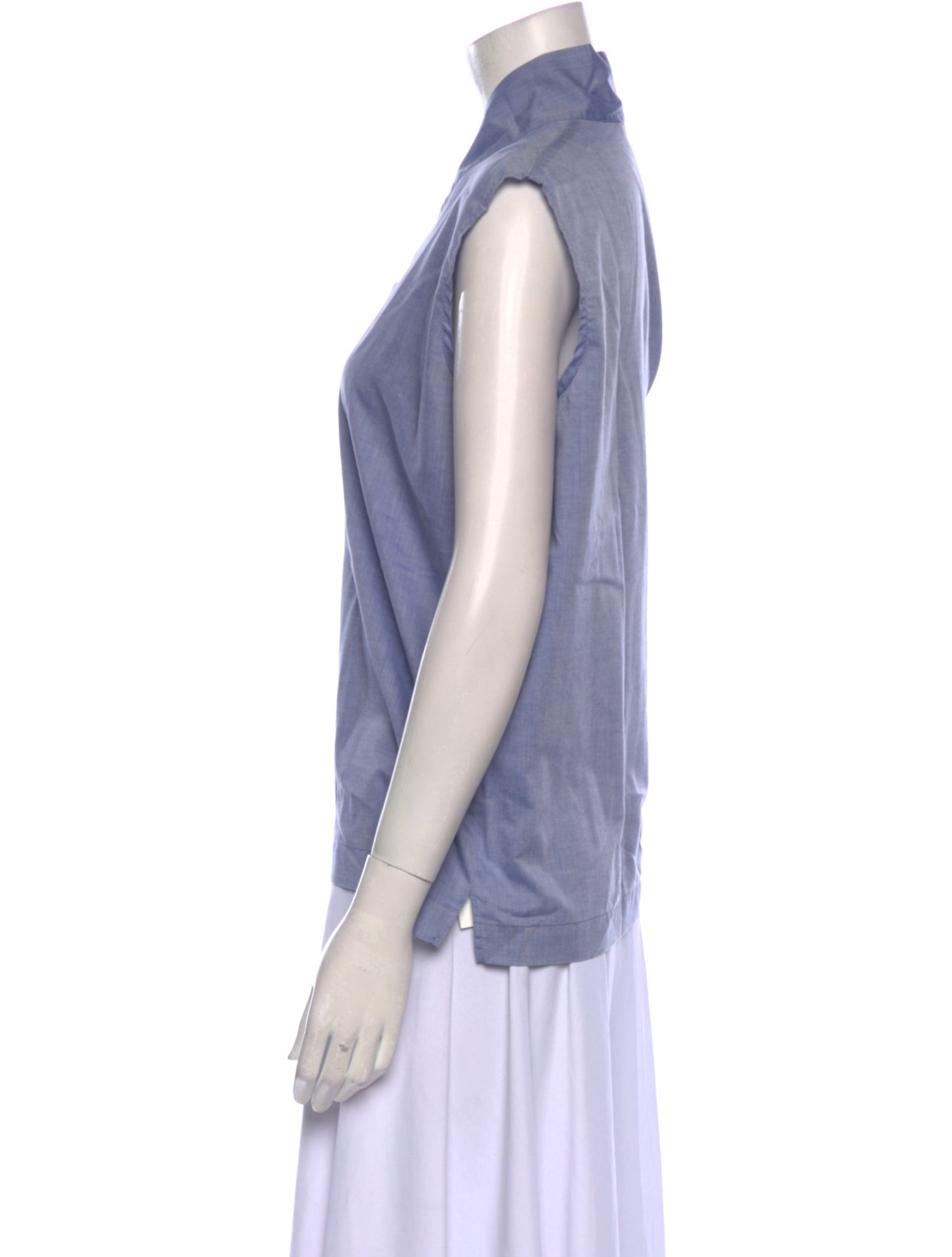 Eskandar Sleeveless Button-Up Top