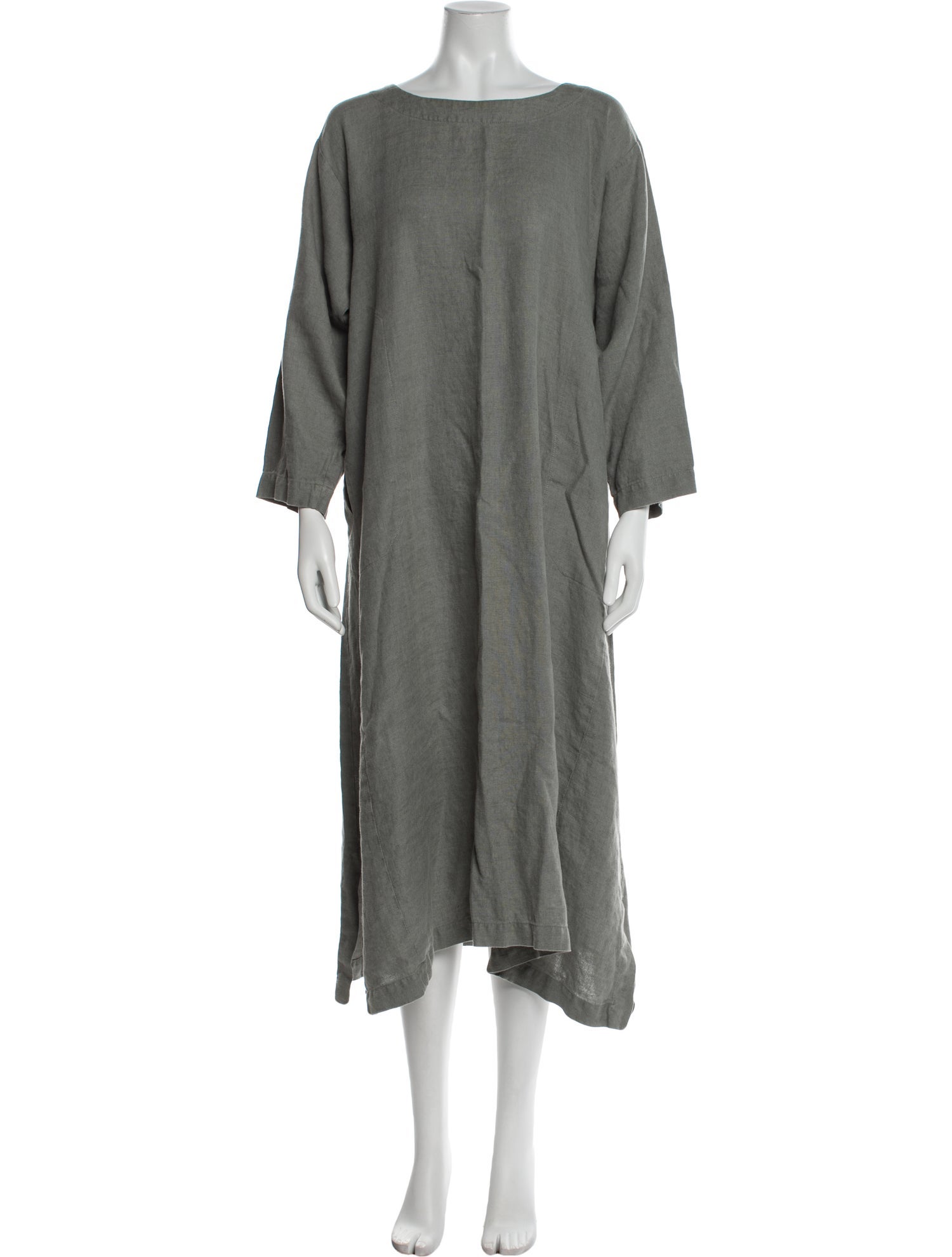 Eskandar Linen Midi Length Dress