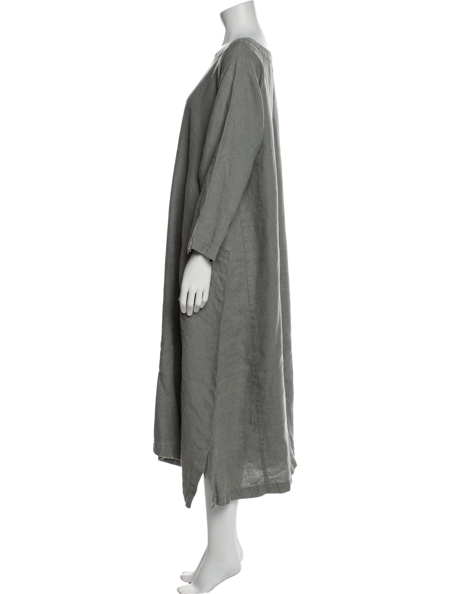 Eskandar Linen Midi Length Dress