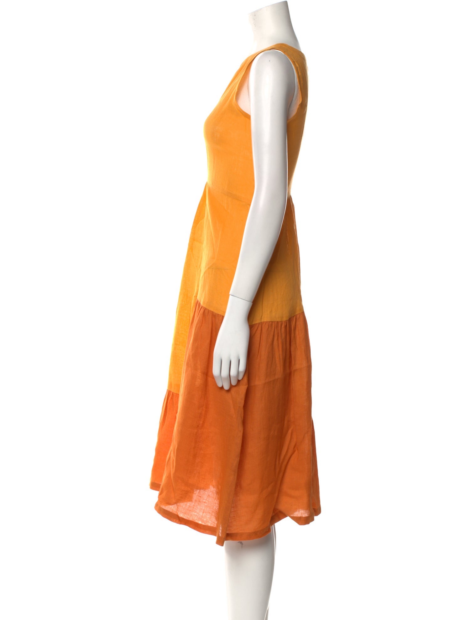 Eskandar Linen Midi Length Dress