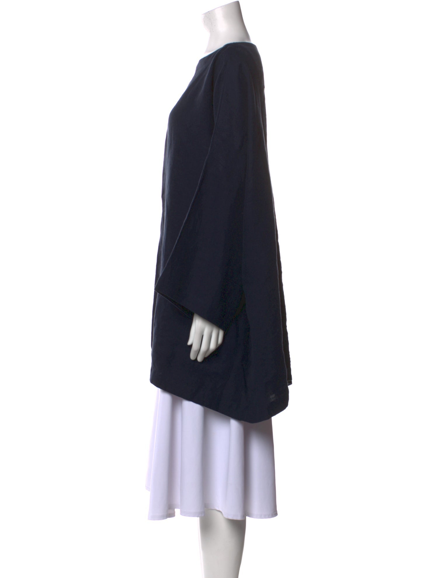 Eskandar Linen Bateau Neckline Tunic