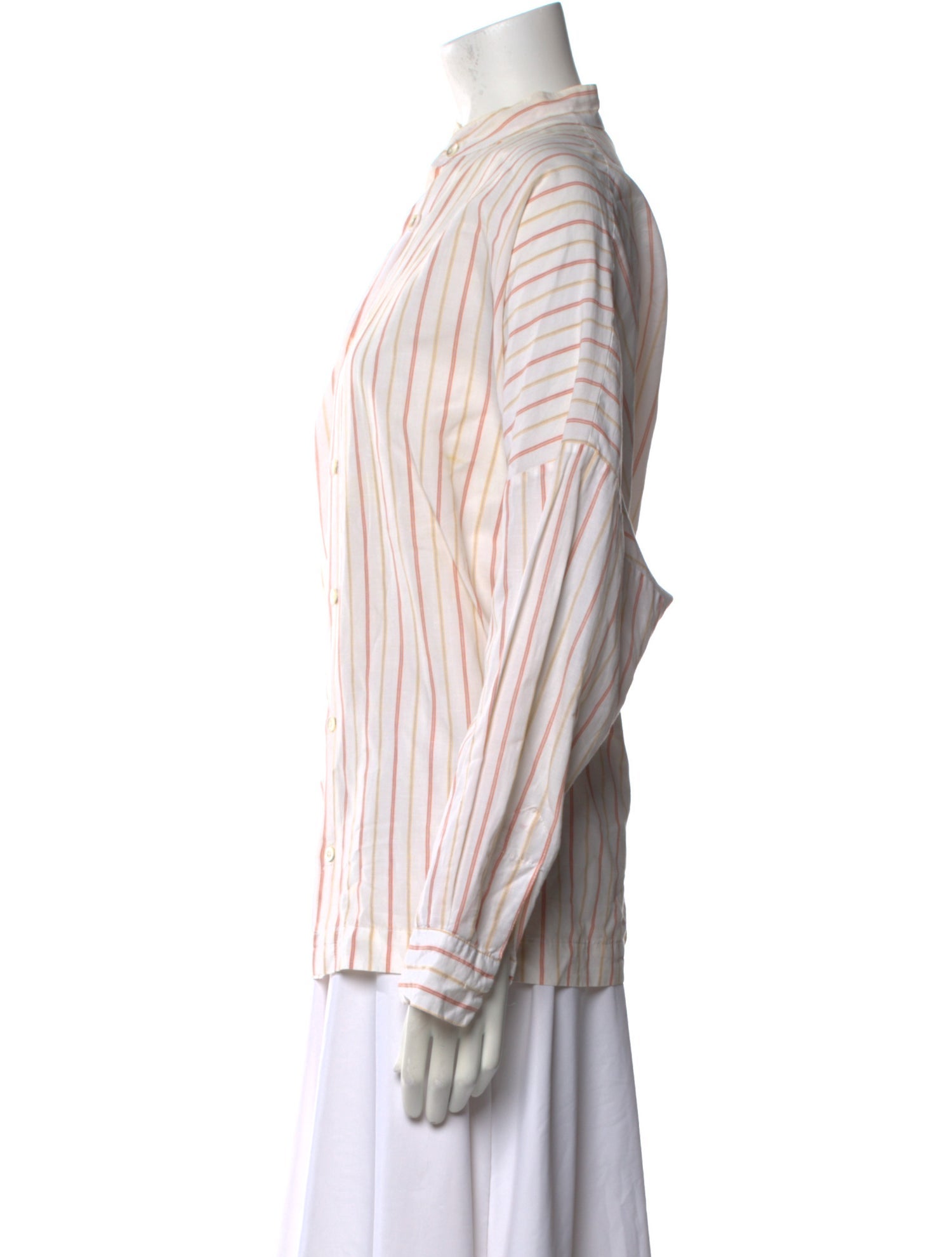Eskandar Linen Striped Button-Up Top