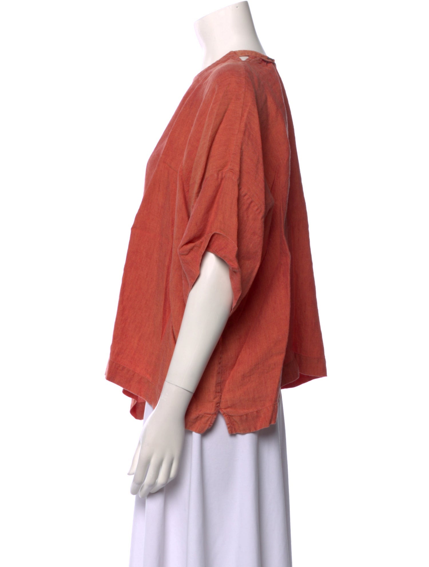 Eskandar Linen Bateau Neckline Blouse
