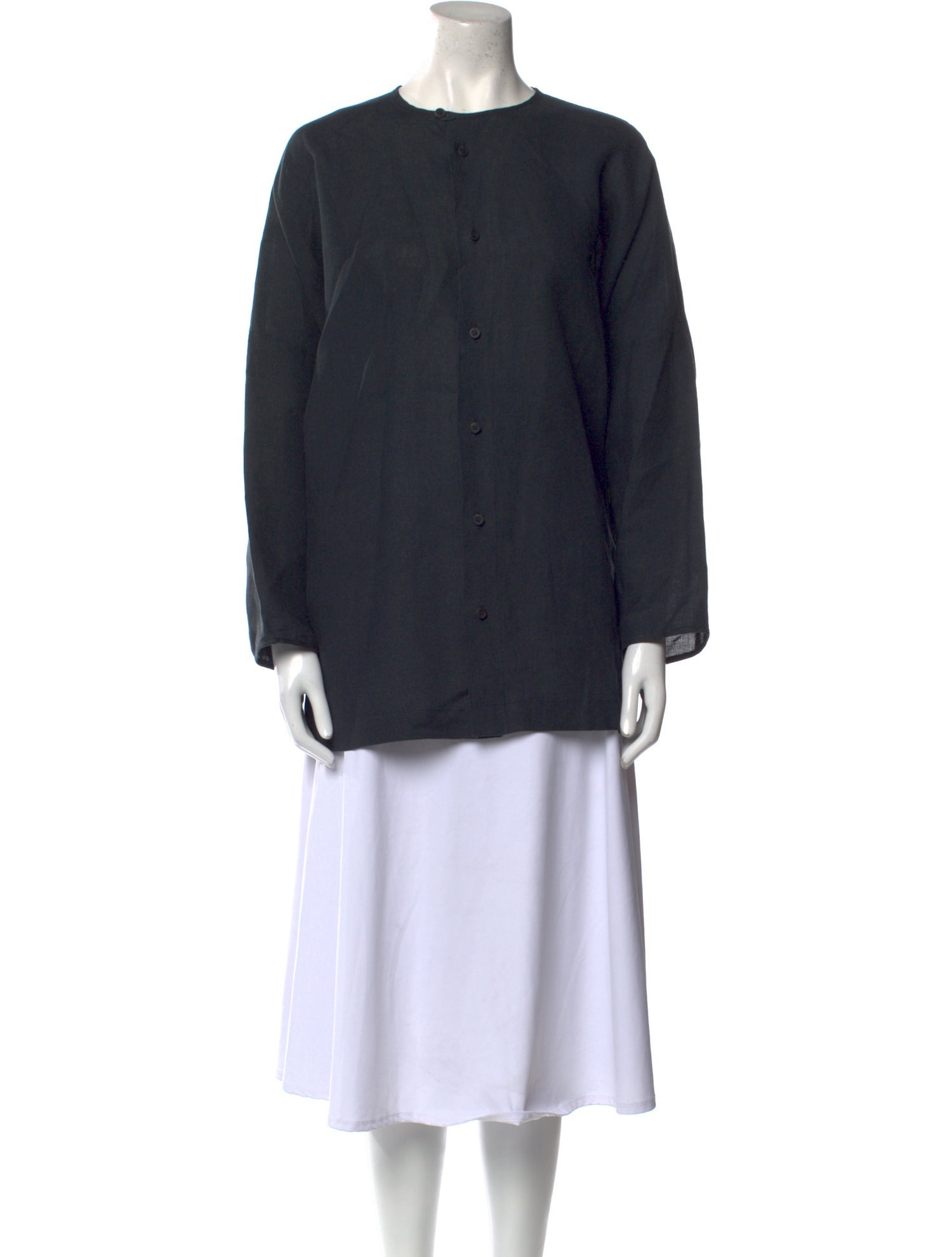 Eskandar Linen Crew Neck Tunic