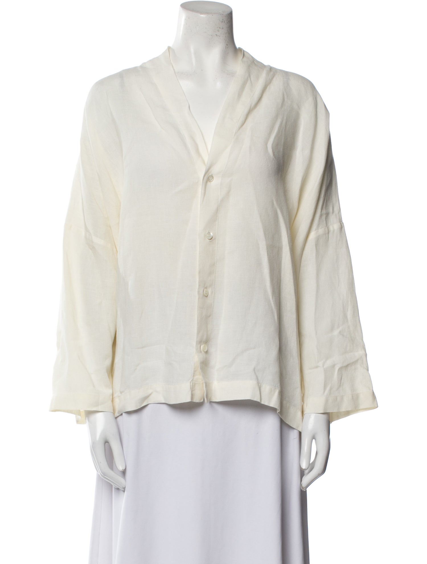 Eskandar Linen V-Neck Blouse