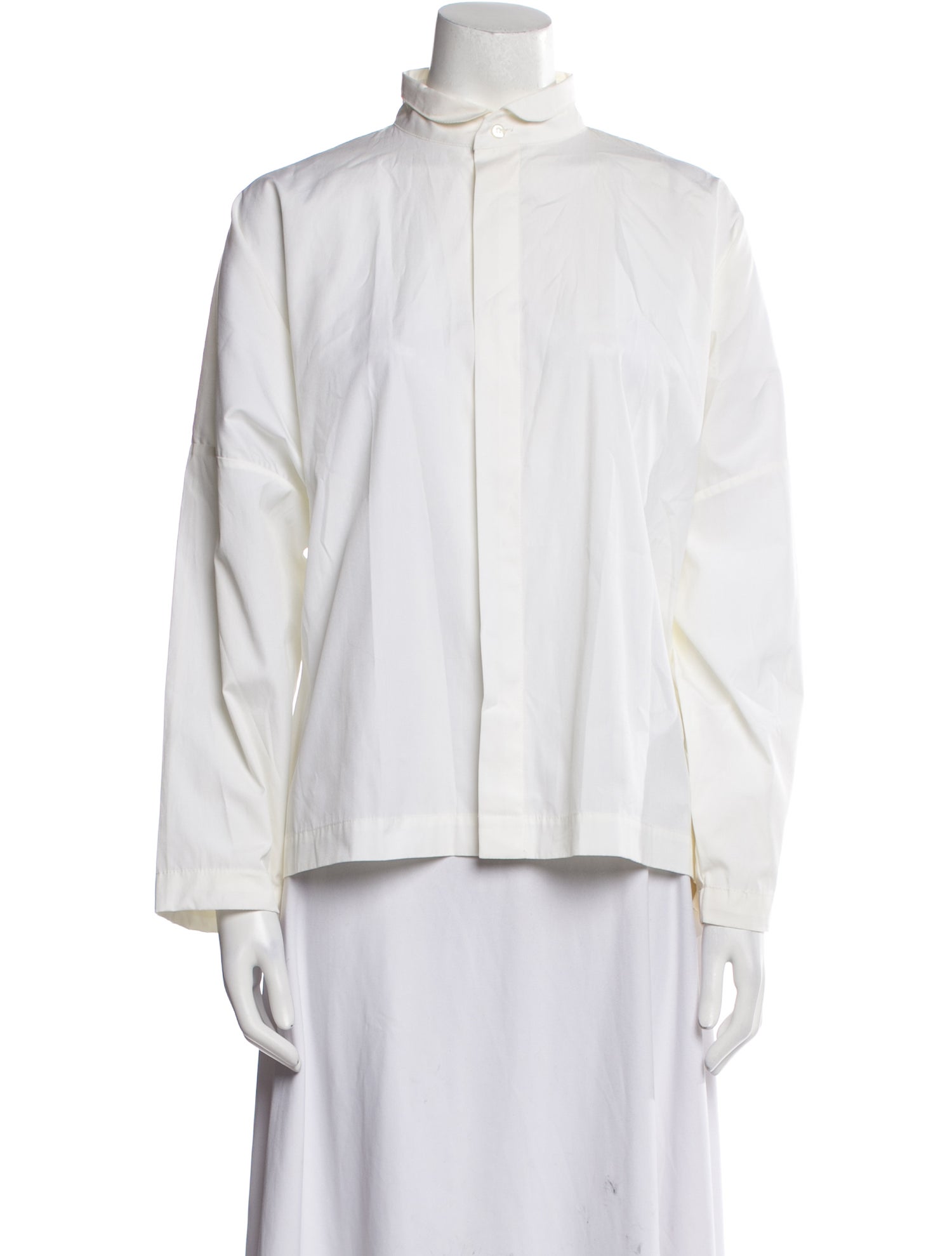 Eskandar Mock Neck Long Sleeve Blouse