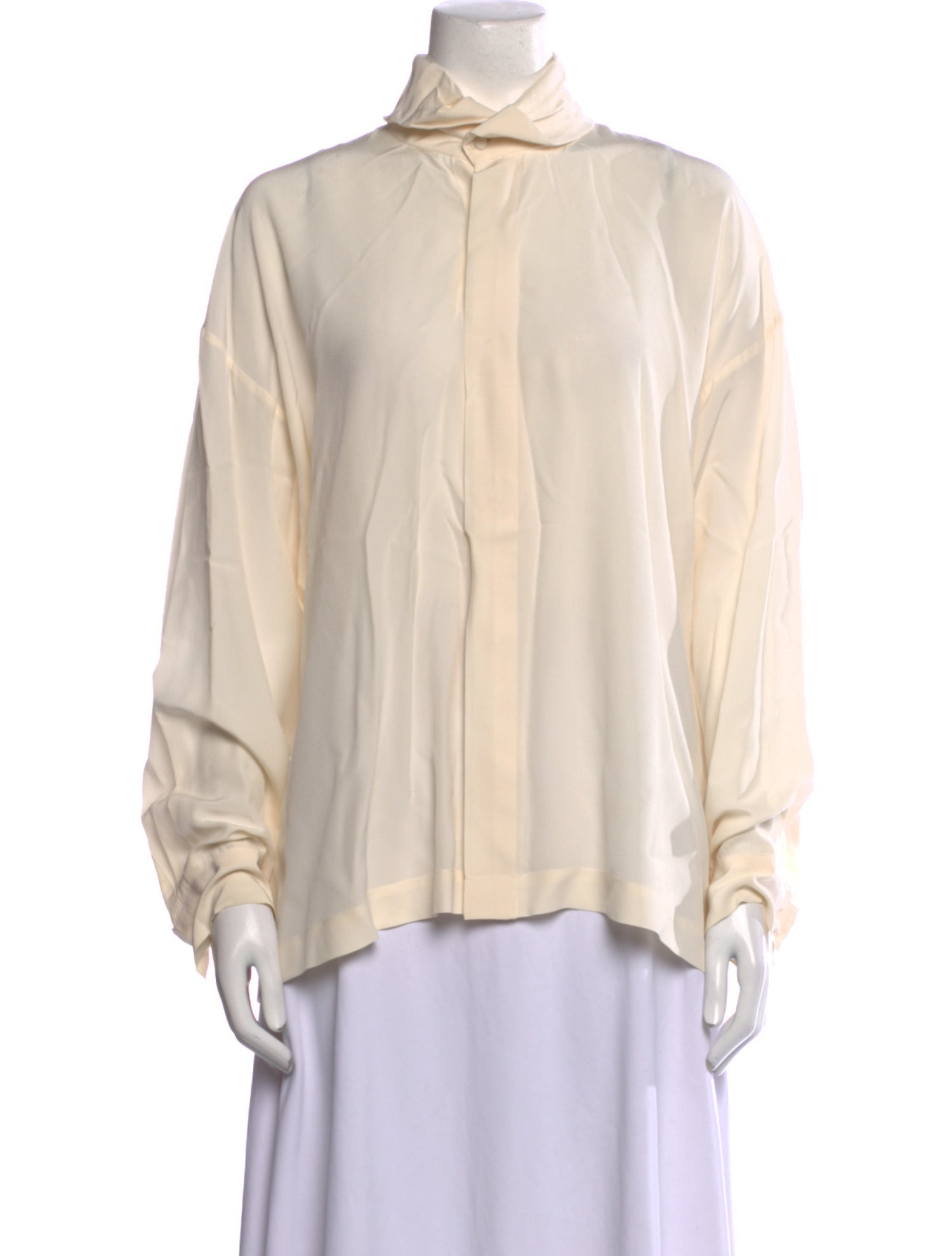 Eskandar Silk Mock Neck Blouse