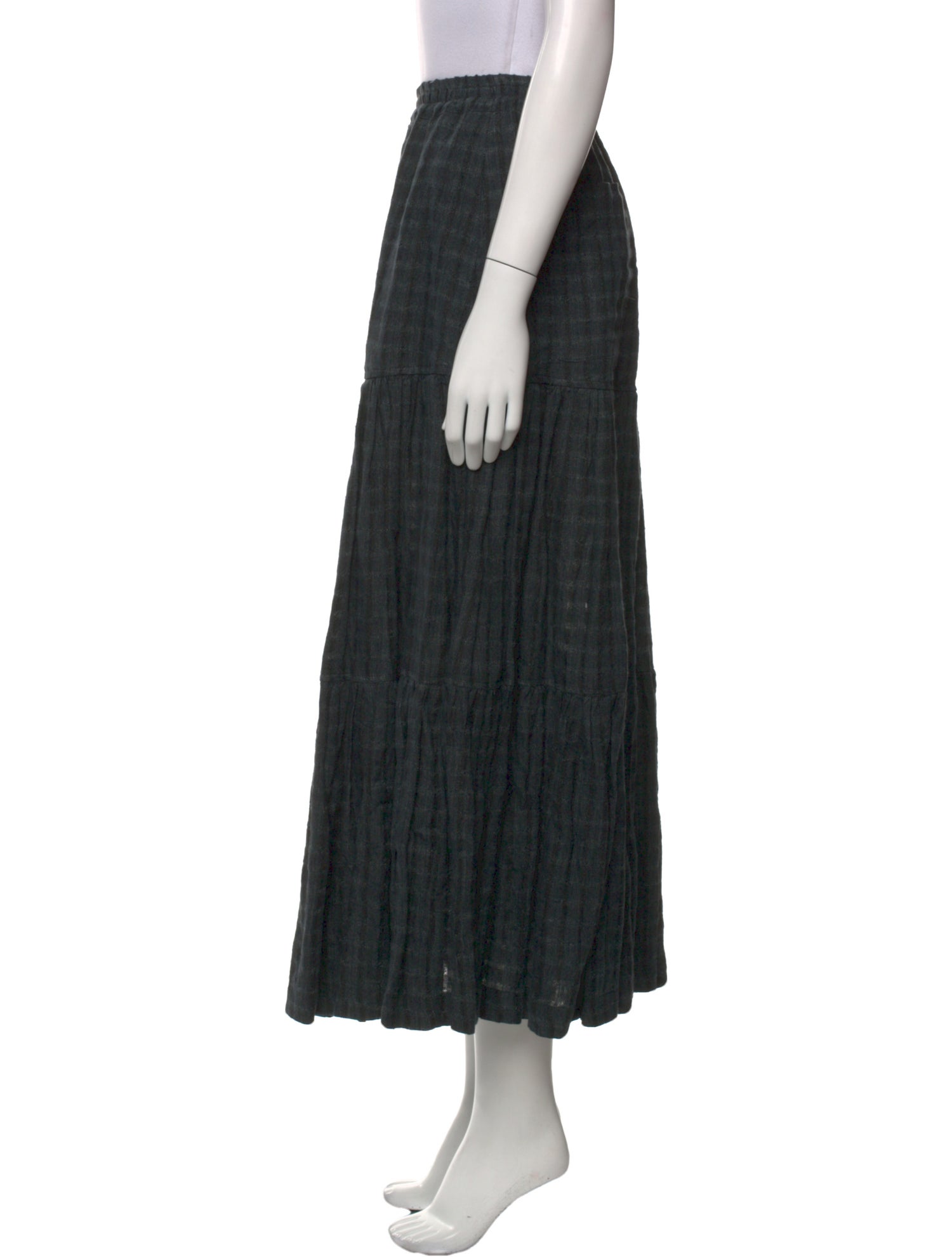 Eskandar Linen Midi Length Skirt