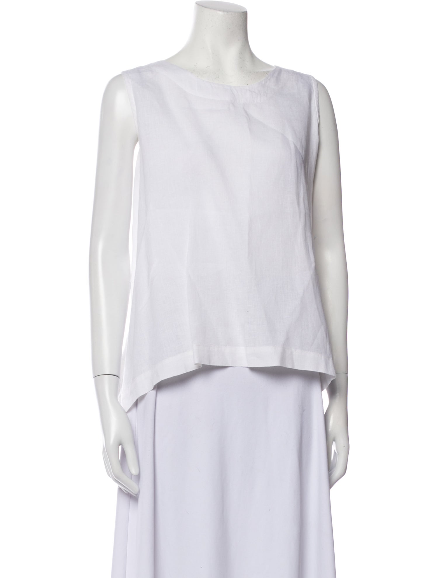 Eskandar Linen Bateau Neckline Top
