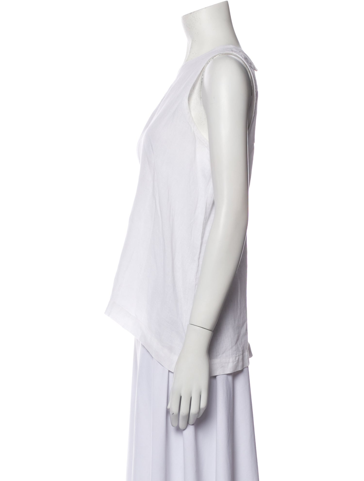 Eskandar Linen Bateau Neckline Top
