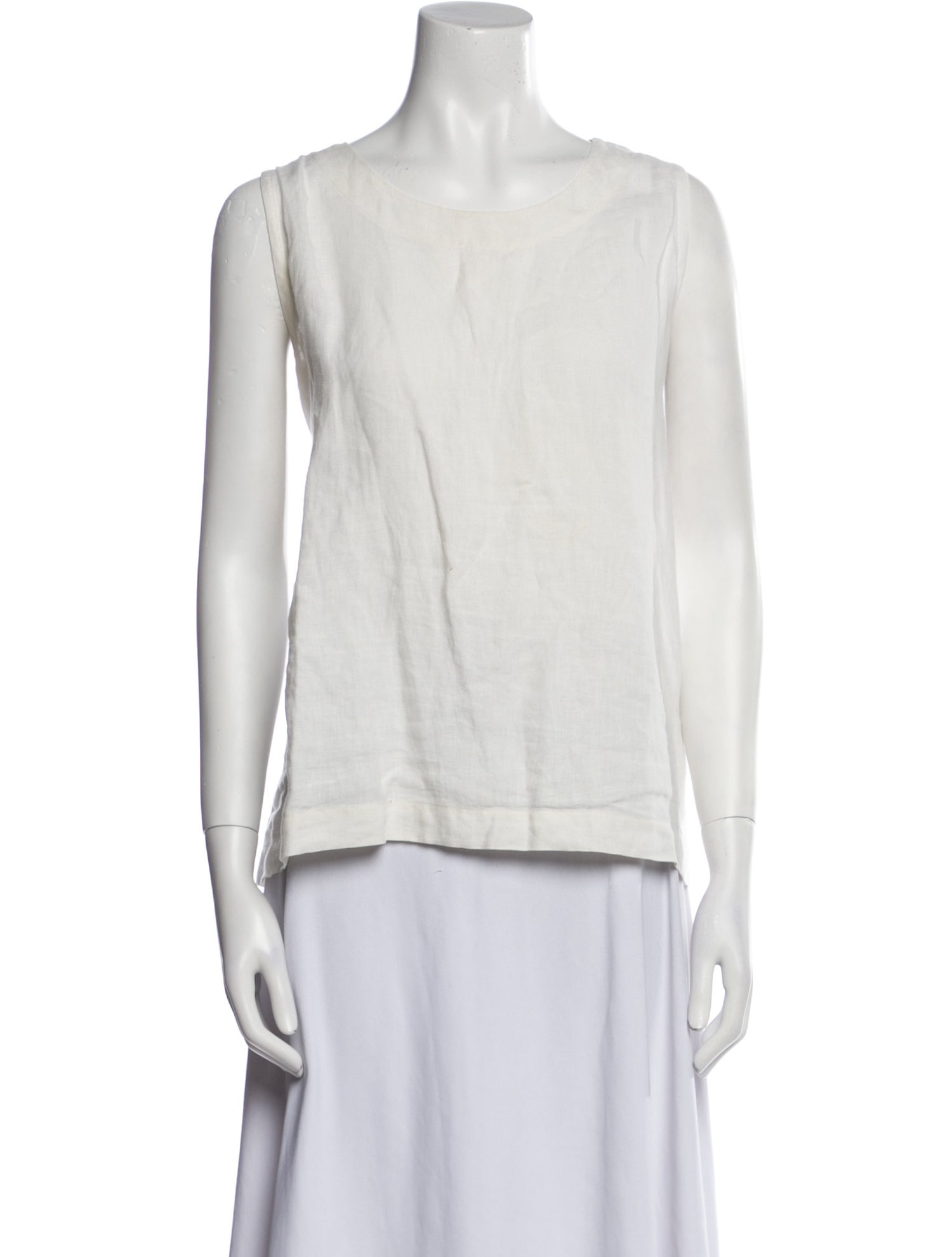 Eskandar Linen Bateau Neckline Top