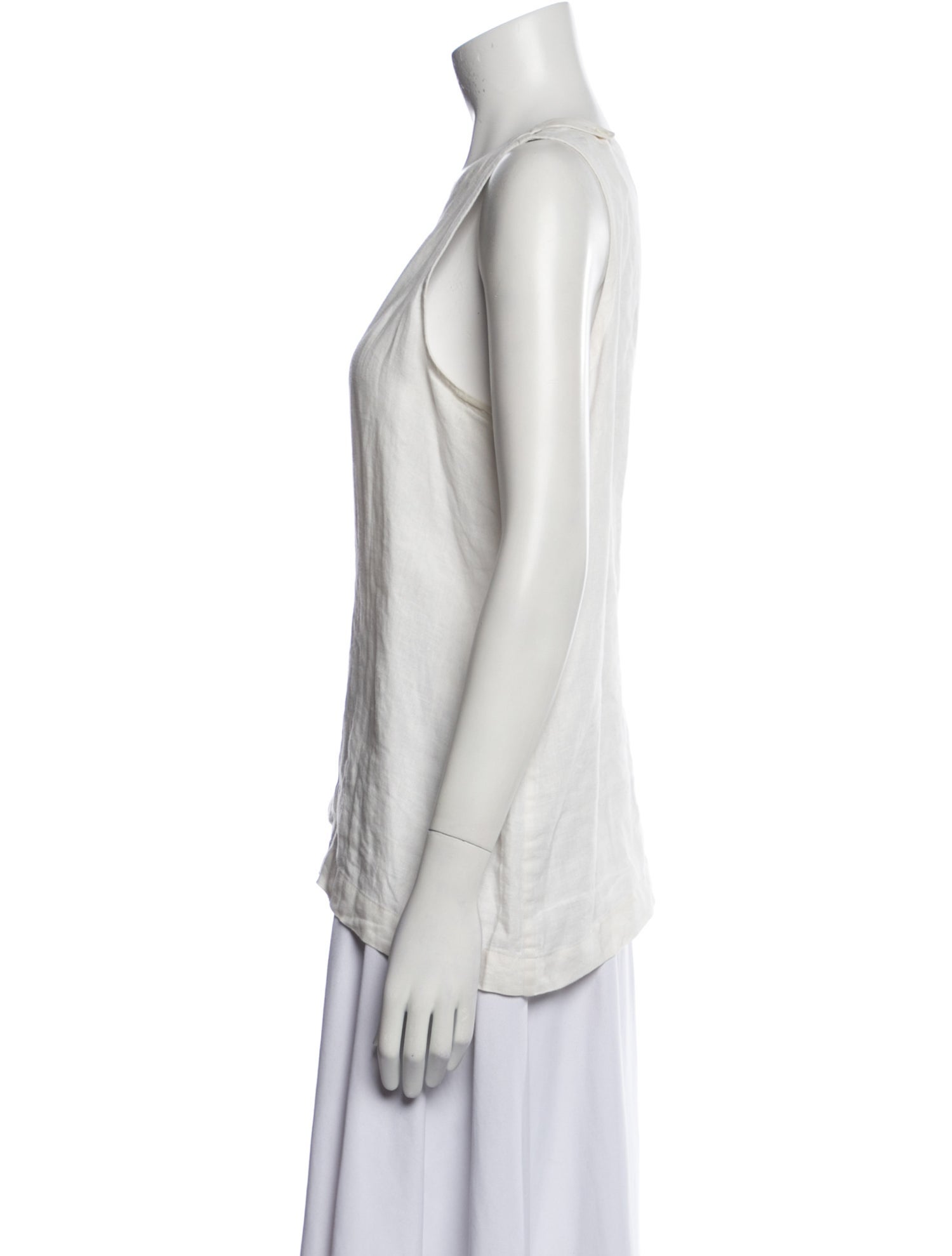 Eskandar Linen Bateau Neckline Top