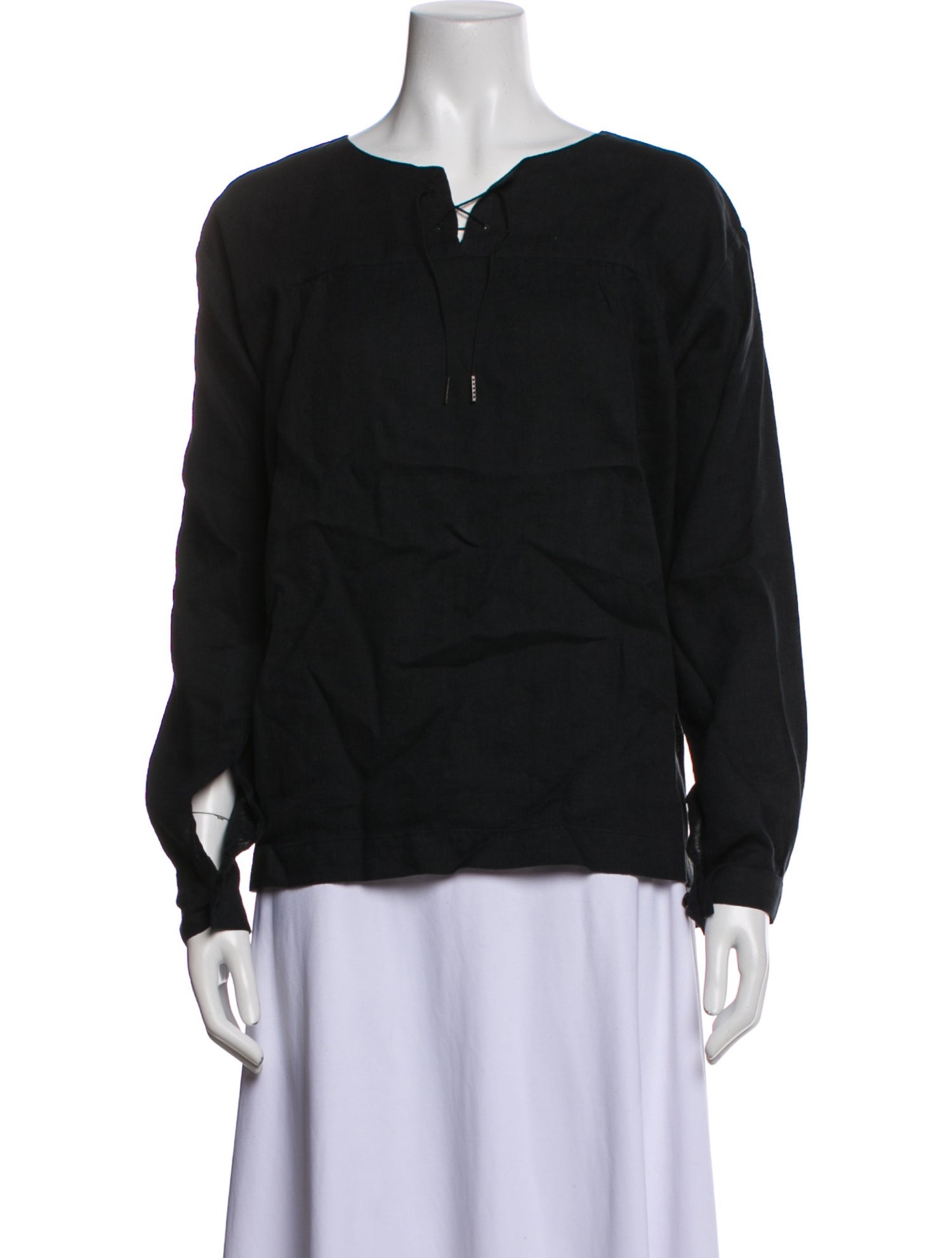 Eskandar Linen V-Neck Blouse