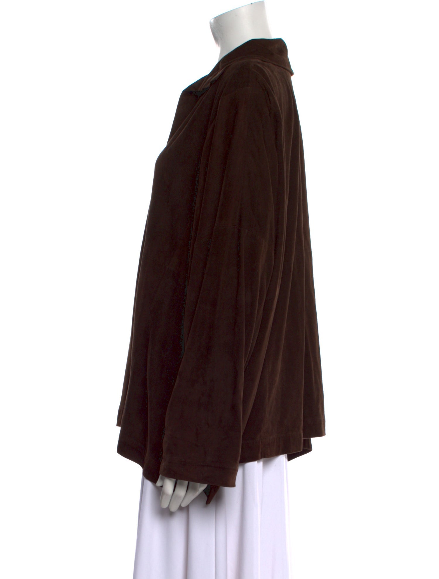 Eskandar Leather Long Sleeve Button-Up Top