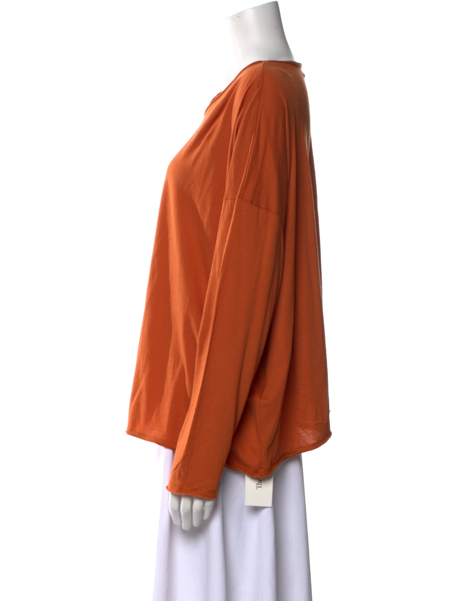 Eskandar Scoop Neck Long Sleeve Blouse