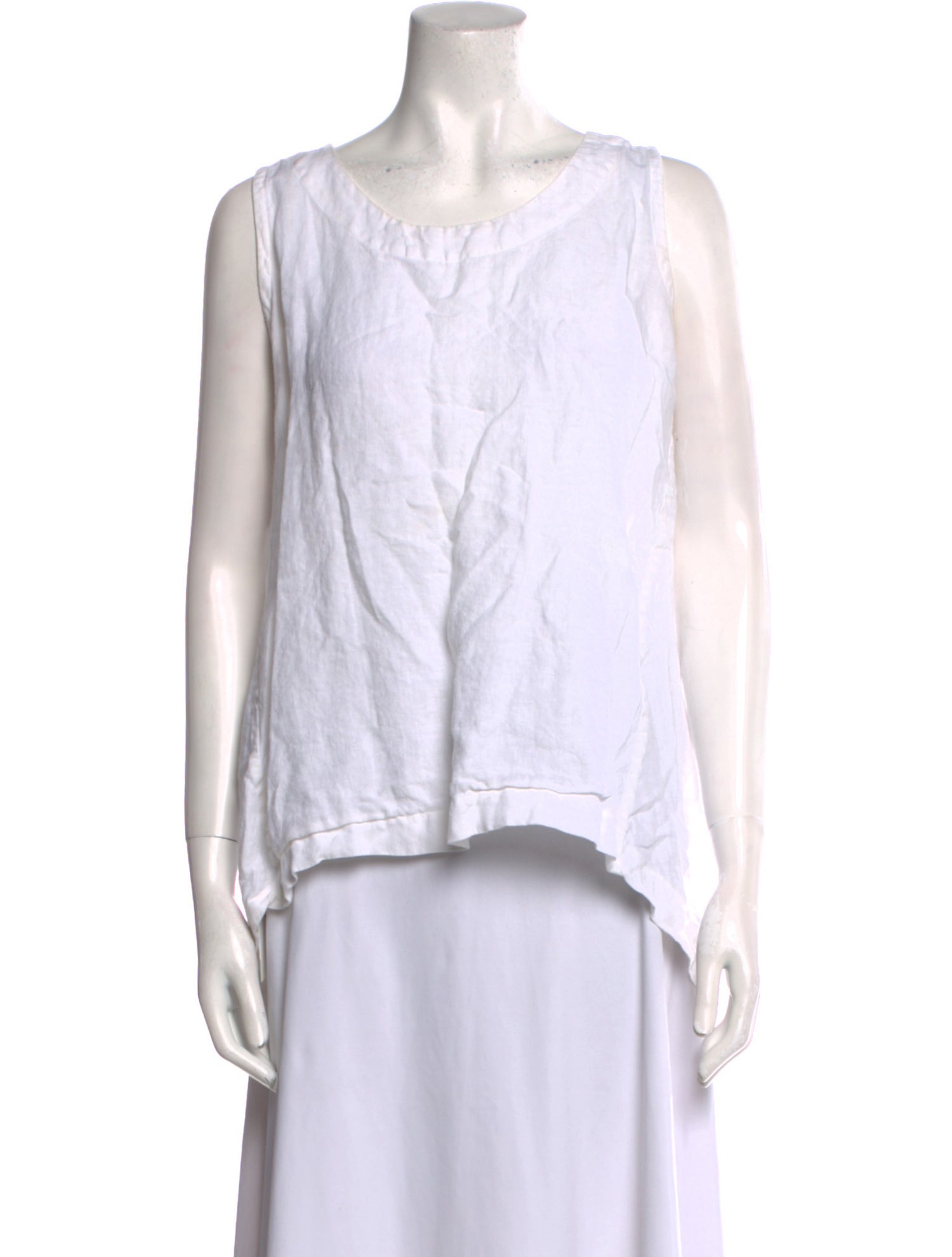 Eskandar Linen Bateau Neckline Top