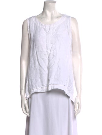 Eskandar Linen Bateau Neckline Top