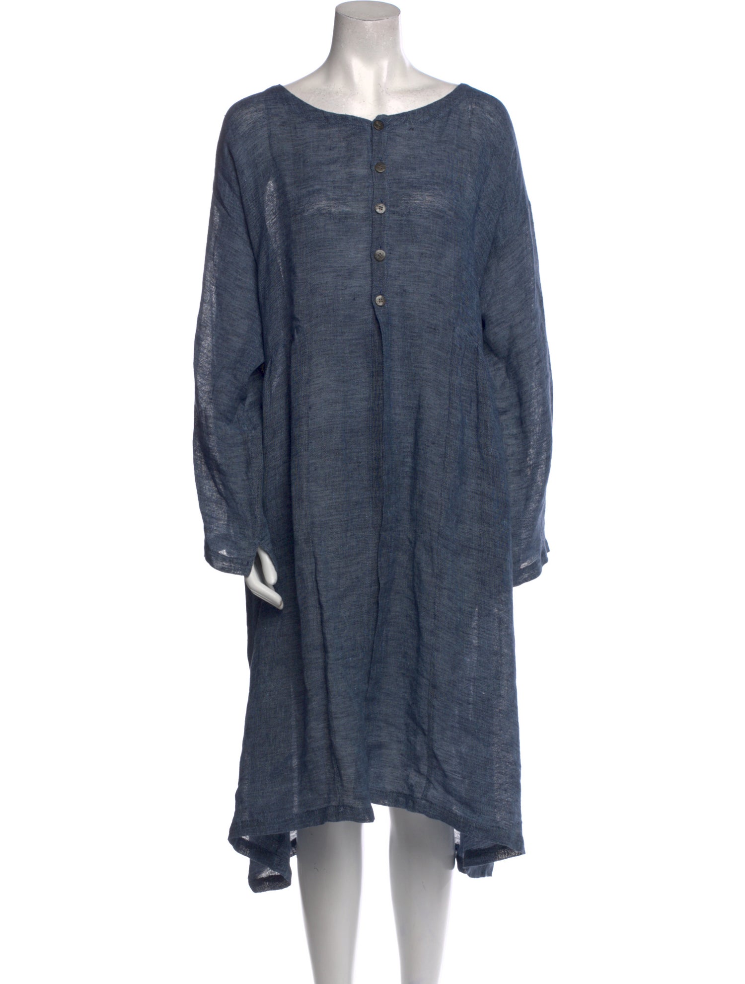 Eskandar Linen Midi Length Dress