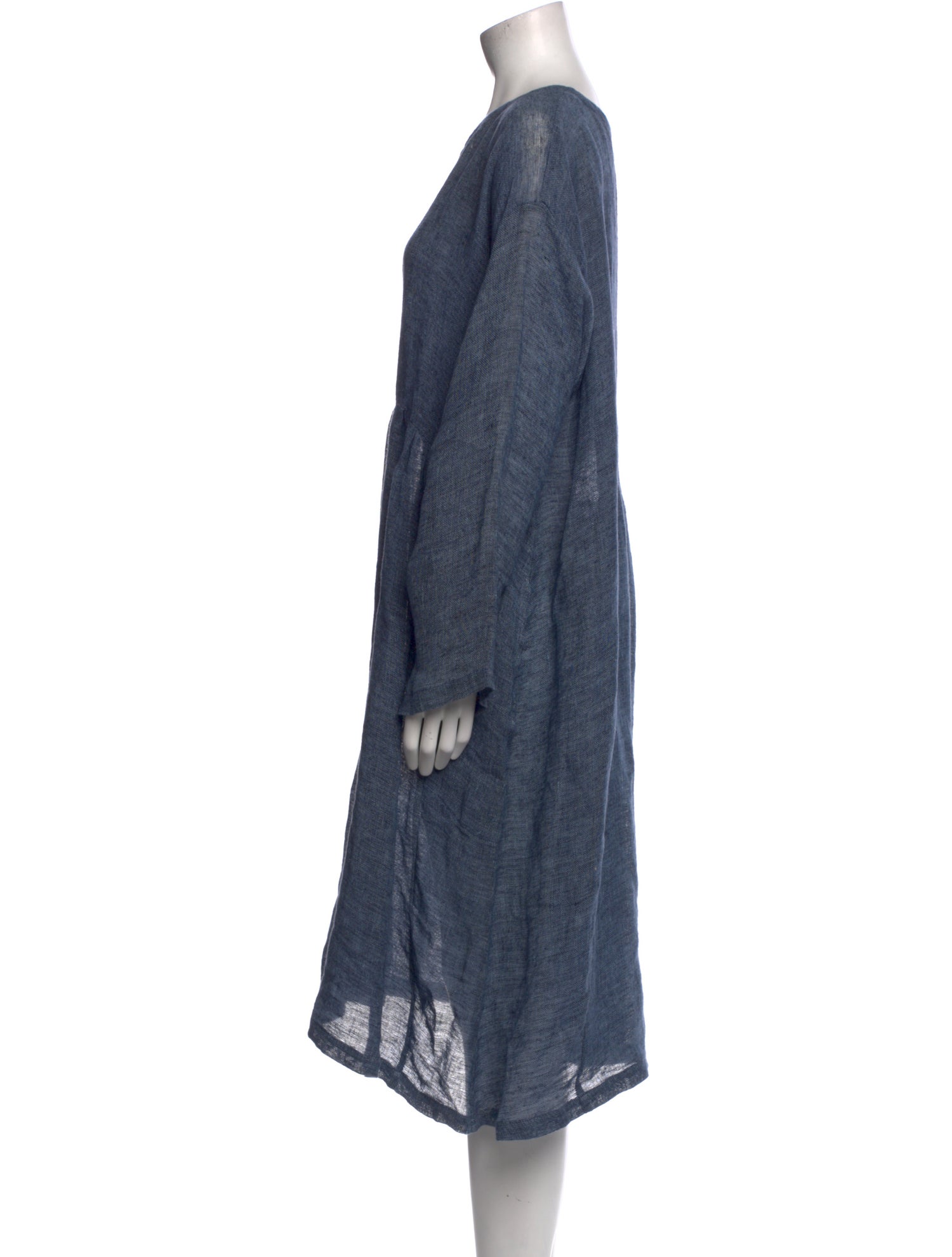 Eskandar Linen Midi Length Dress