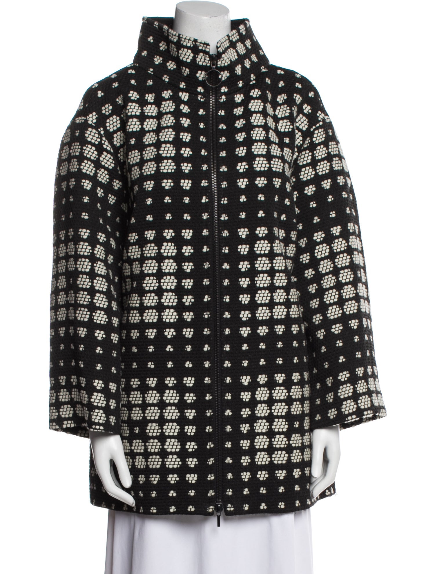 Eskandar Wool Polka Dot Print Jacket