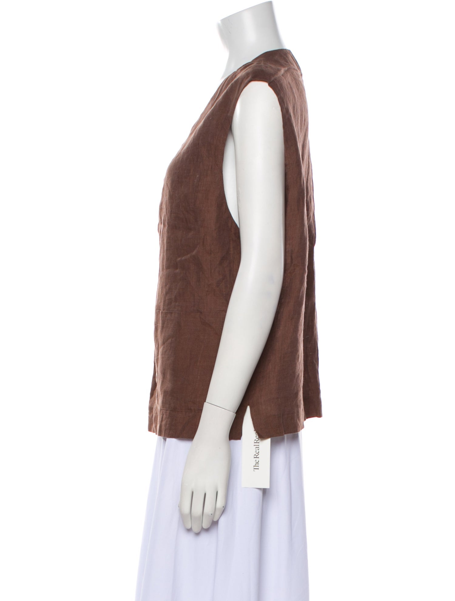 Eskandar V-Neck Sleeveless Top
