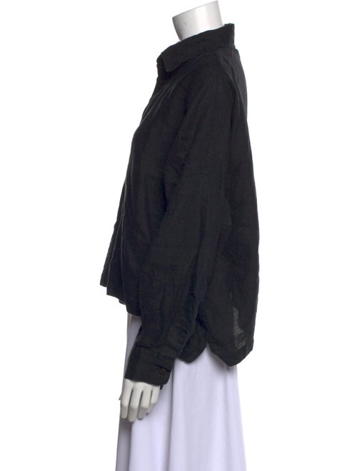 Eskandar Linen Long Sleeve Button-Up Top