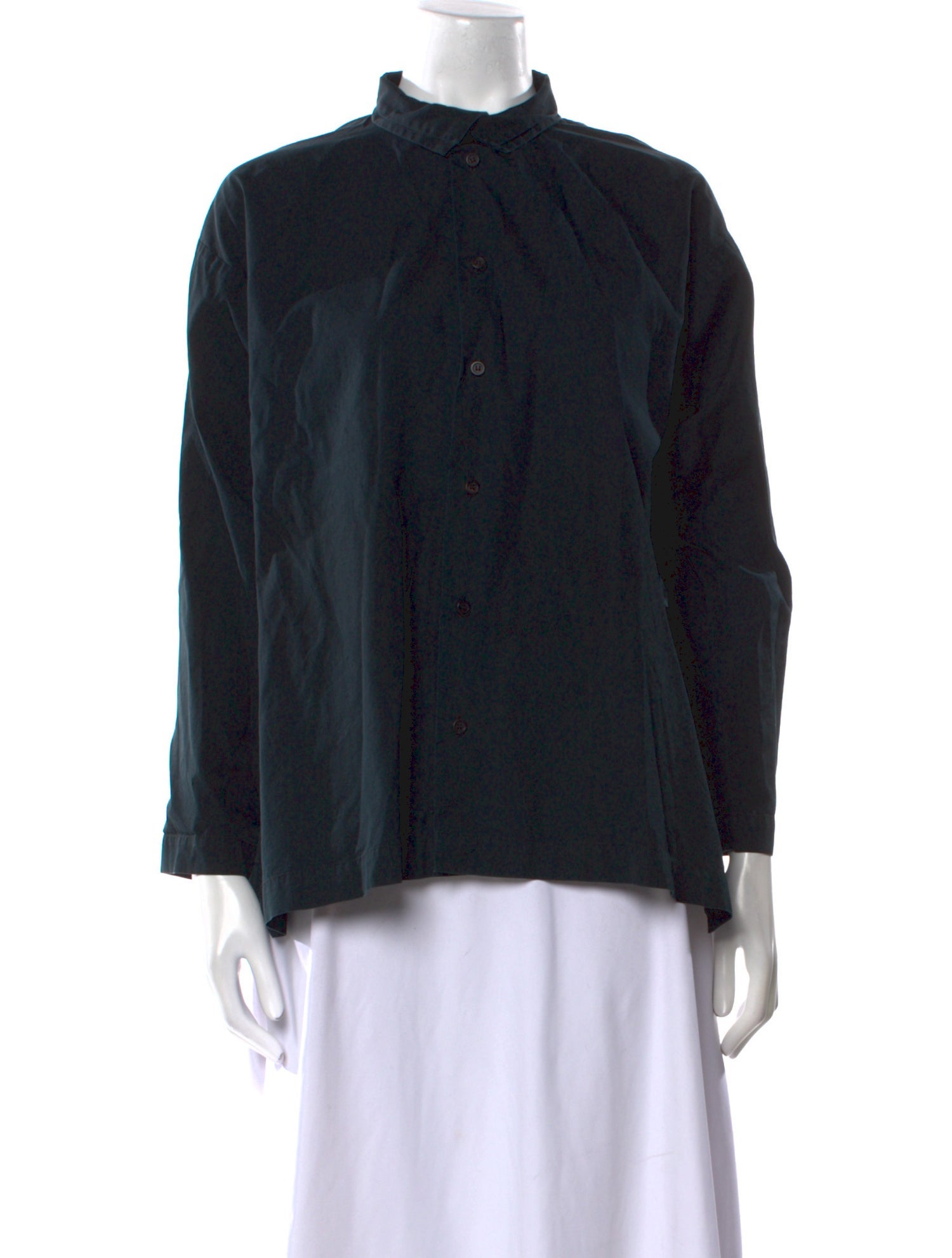 Eskandar Mock Neck Three-Quarter Sleeve Blouse