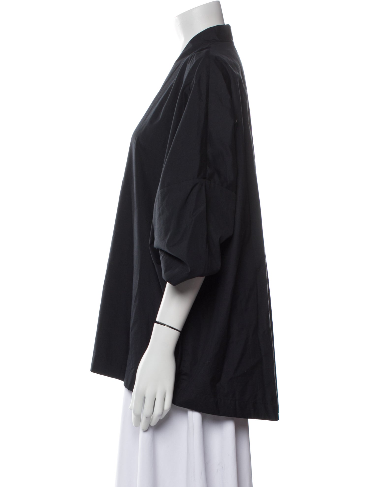 Eskandar V-Neck Three-Quarter Sleeve Blouse