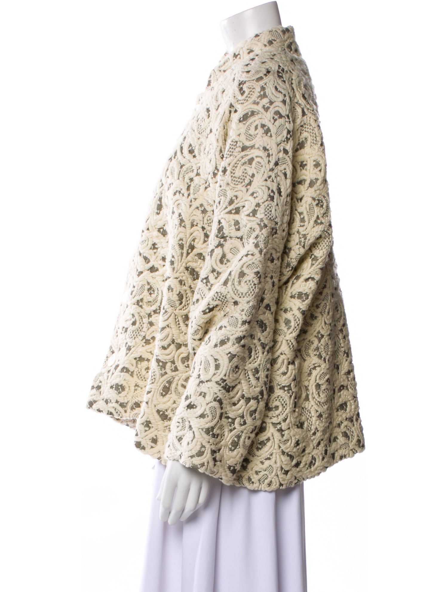 Eskandar Wool Paisley Print Faux Fur Jacket