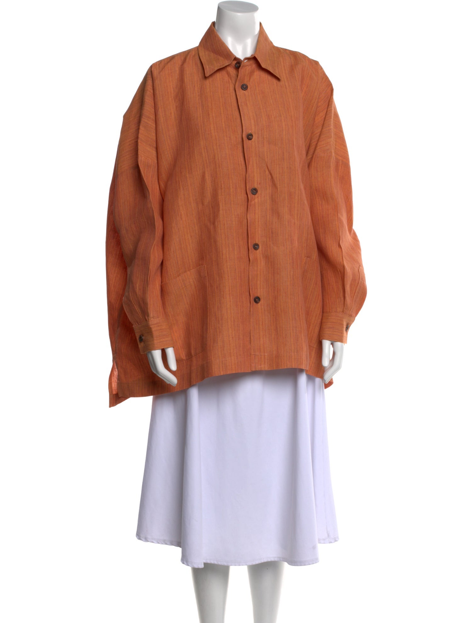 Eskandar Linen Long Sleeve Button-Up Top