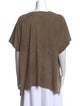 Eskandar Leather Open Front T-Shirt