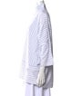 Eskandar Striped Turtleneck Button-Up Top