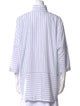 Eskandar Striped Turtleneck Button-Up Top
