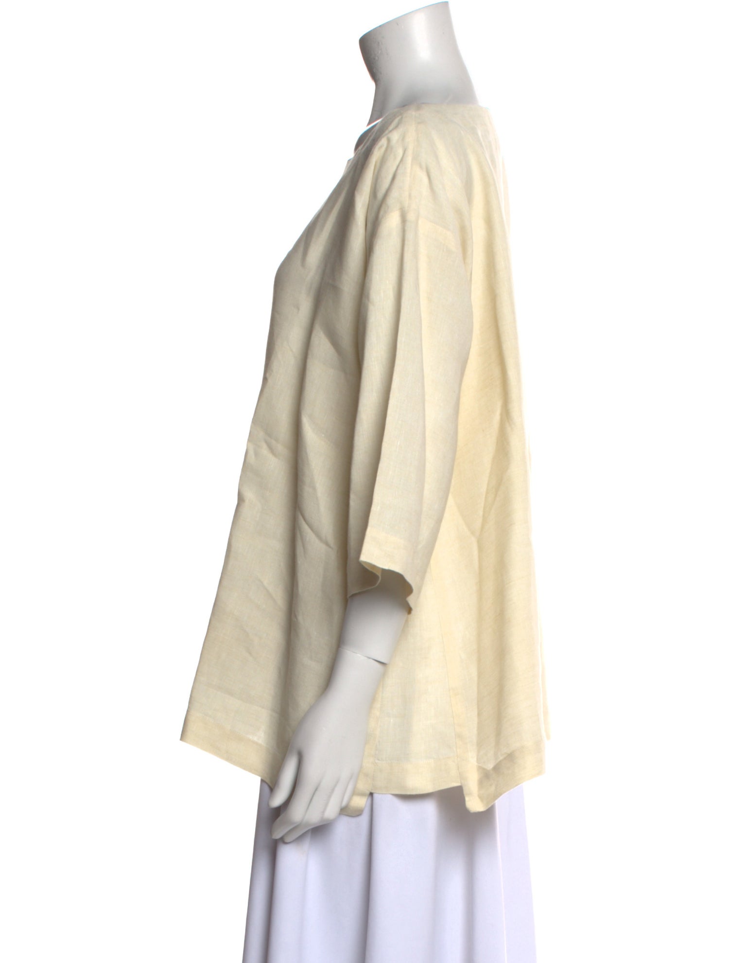 Eskandar Linen Bateau Neckline Blouse