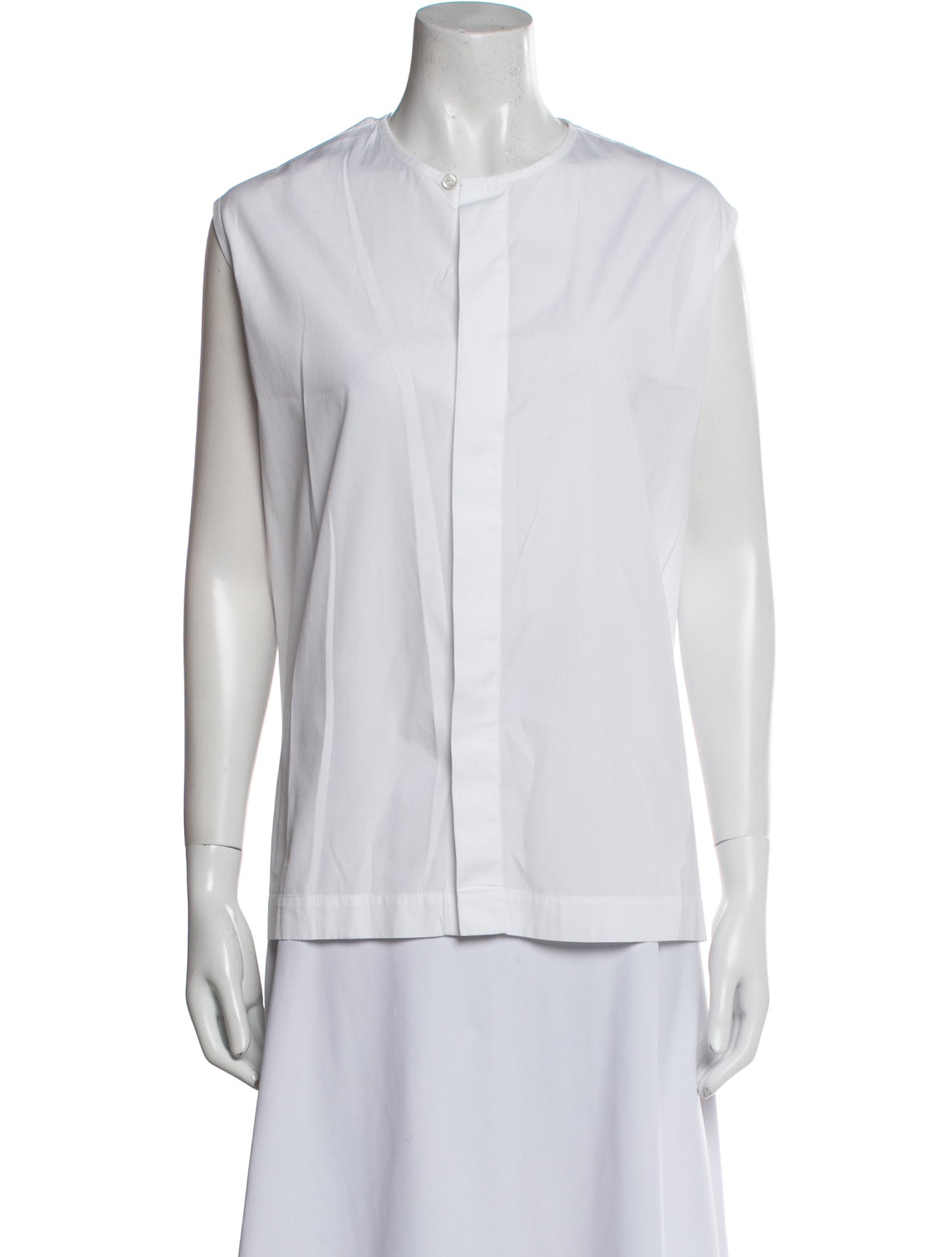 Eskandar Linen Crew Neck Button-Up Top