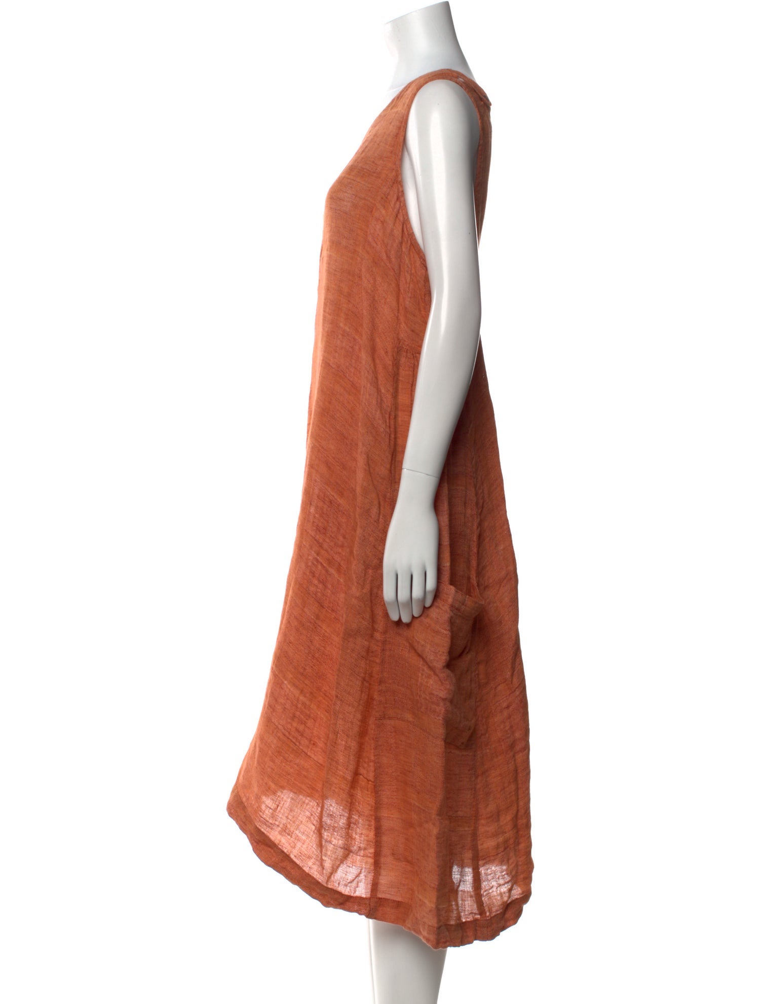 Eskandar Linen Midi Length Dress