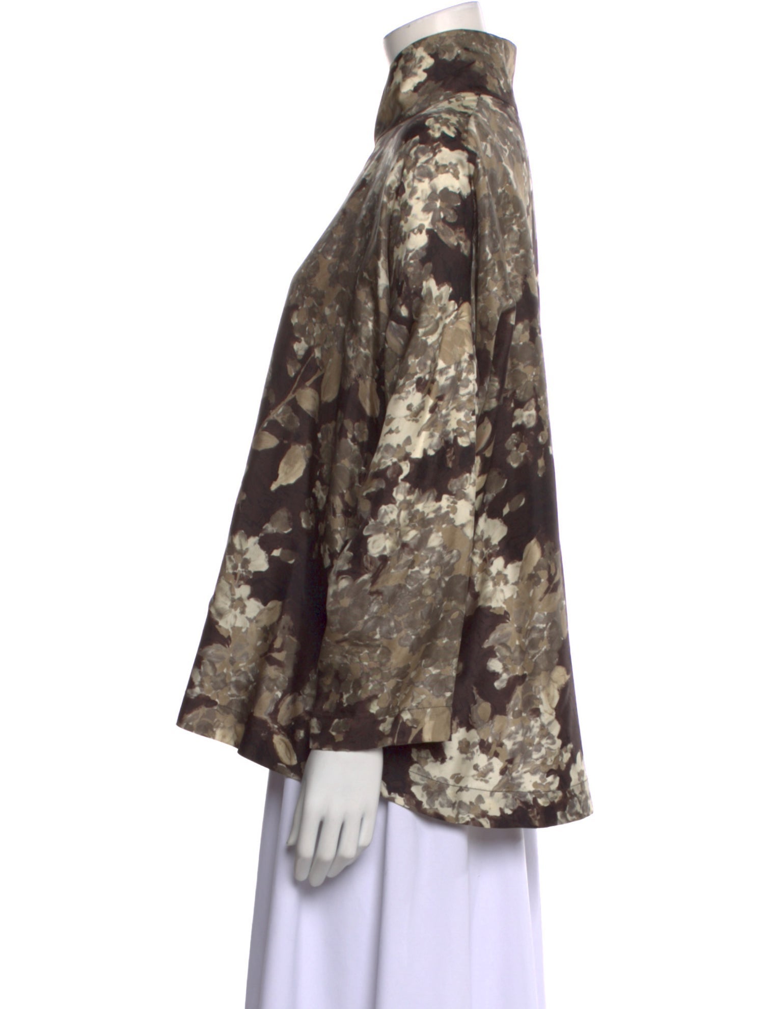 Eskandar Silk Floral Print Blouse
