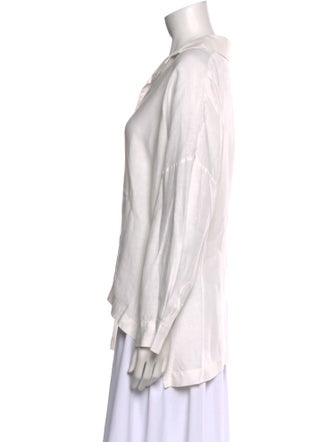 Eskandar Linen Long Sleeve Button-Up Top