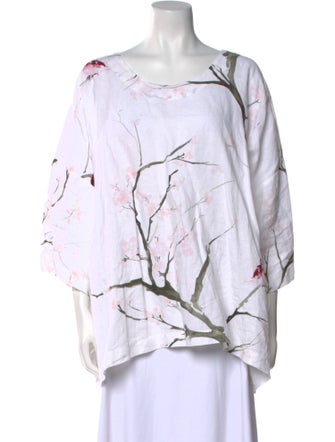 Eskandar Linen Printed Blouse